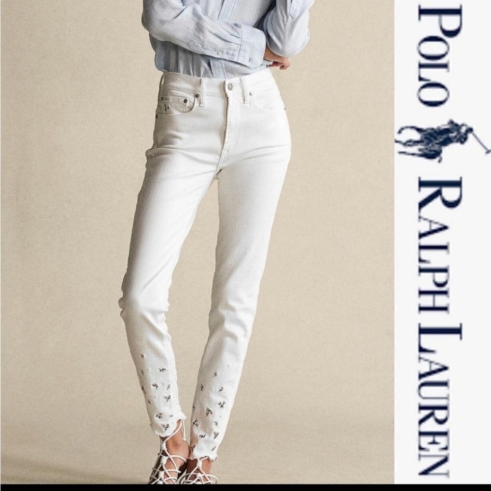 NWT $198 Ralph Lauren Polo the Tompkins skinny high-rise ankle jeans